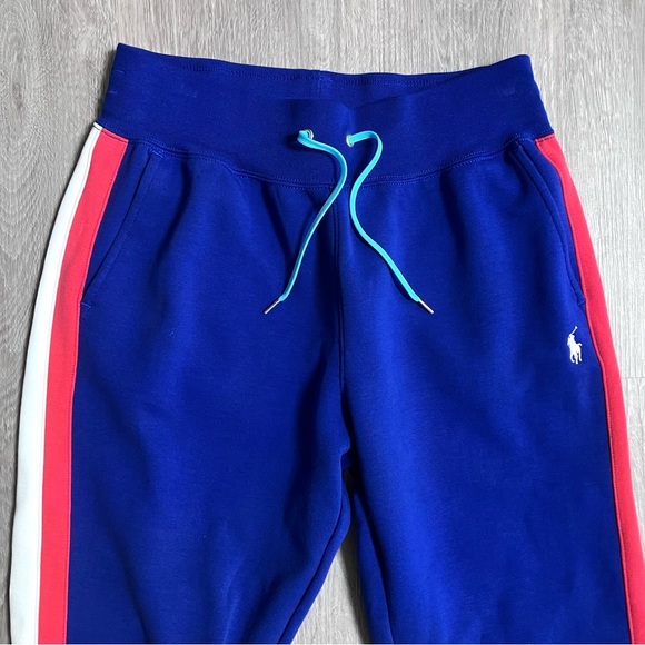 Polo Ralph Lauren Striped Joggers Women's Size S Blue Sweatpants Colorblock - Picture 2 of 10